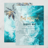 PixDezines surft omhoog, palmbomen, strandbar mits Kaart (Voorkant / Achterkant)