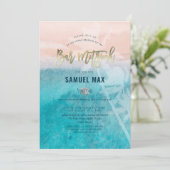 PixDezines surft omhoog, palmbomen, strandbar mits Kaart (Staand voorkant)