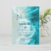 PixDezines surft op doorbraakbalk Mitzvah Kaart (Staand voorkant)