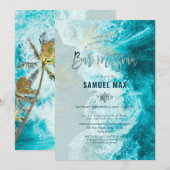 PixDezines surft op doorbraakbalk Mitzvah Kaart (Voorkant / Achterkant)