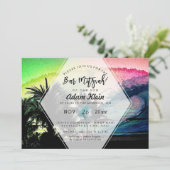 PixDezines surft op doorbraakbalk Mitzvah Kaart (Staand voorkant)