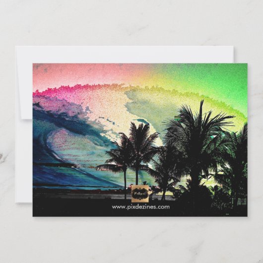 PixDezines surft op doorbraakbalk Mitzvah Kaart (Achterkant)