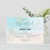 PixDezines surft op, palmbomen, strand ba mitzvah Kaart (Staand voorkant)