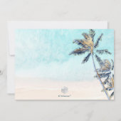 PixDezines surft op, palmbomen, strand ba mitzvah Kaart (Achterkant)