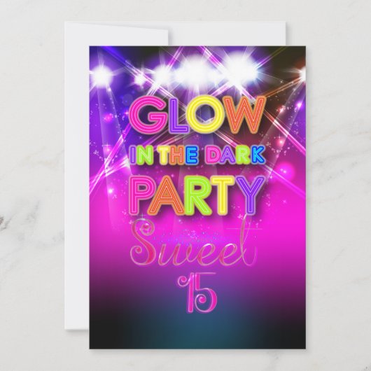 PixDezines Sweet 15, Glow in de Donker Kaart (Voorkant)
