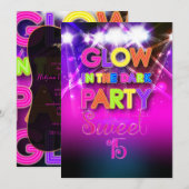 PixDezines Sweet 15, Glow in de Donker Kaart (Voorkant / Achterkant)