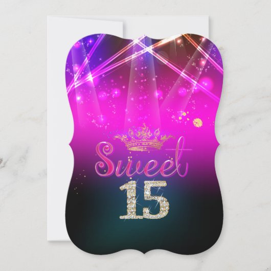 PixDezines Sweet 15, Laser Lights/Neon Lights Kaart (Voorkant)