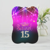 PixDezines Sweet 15, Laser Lights/Neon Lights Kaart (Staand voorkant)