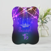 PixDezines Sweet 15, Laser Lights/Neon Lights Kaart (Staand voorkant)
