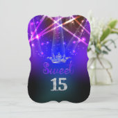 PixDezines Sweet 15, Laser Lights/Neon Lights Kaart (Staand voorkant)