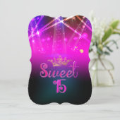 PixDezines Sweet 15, Laser Lights/Neon Lights Kaart (Staand voorkant)