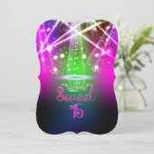 PixDezines Sweet 15, Laser Lights/Neon Lights Kaart (Staand voorkant)