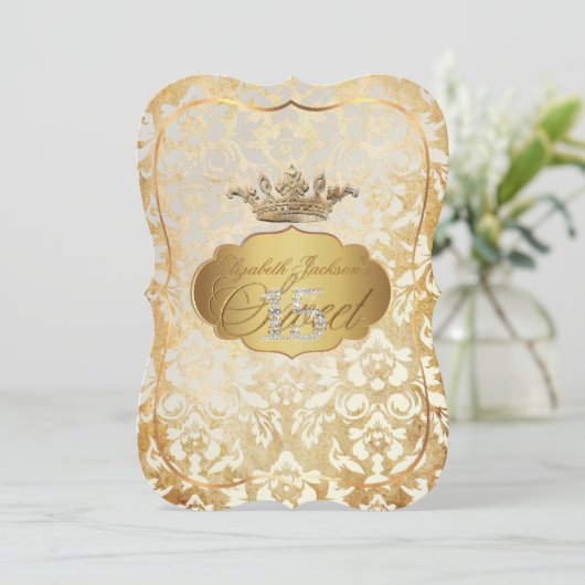 PixDezines Sweet 15/prinses/ivoorvocht Kaart (Staand voorkant)