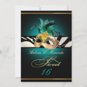 PixDezines Sweet 16/blauwgroen Zebra/DIY kleur!! Kaart (Voorkant)