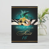 PixDezines Sweet 16/blauwgroen Zebra/DIY kleur!! Kaart (Staand voorkant)