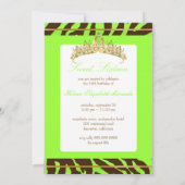 PixDezines SWEET 16/BROWN ZEBRA/DIY NEON GREEN Kaart (Achterkant)