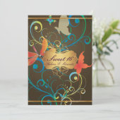 PixDezines Sweet 16/Butterfiles/Swirls/Dragonflies Kaart (Staand voorkant)