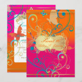 PixDezines Sweet 16/Butterfiles/Swirls/Dragonflies Kaart (Voorkant / Achterkant)