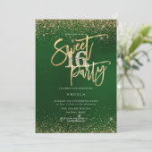 PixDezines Sweet 16 Diamond Glitters Emerald  Kaart (Staand voorkant)