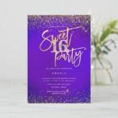 PixDezines Sweet 16 Diamond Glitters Ultra Violet Kaart (Staand voorkant)