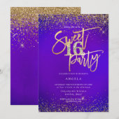 PixDezines Sweet 16 Diamond Glitters Ultra Violet Kaart (Voorkant / Achterkant)