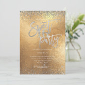 PixDezines Sweet 16 Diamond Silver Glitter Kaart (Staand voorkant)