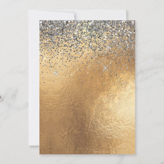 PixDezines Sweet 16 Diamond Silver Glitter Kaart (Achterkant)