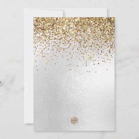 PixDezines Sweet 16 Diamond Silver Glitter Kaart (Achterkant)