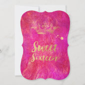 PixDezines Sweet 16, Faux Gold Crown Kaart (Voorkant)
