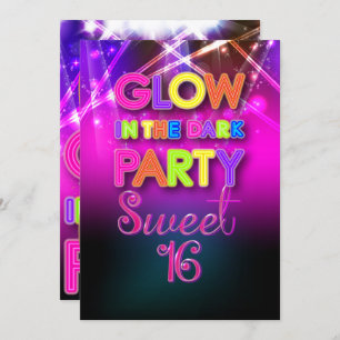 PixDezines Sweet 16, Laser Lights/Glow Party Kaart