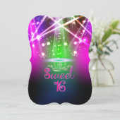 PixDezines Sweet 16, Laser Lights/Neon Lights Kaart (Staand voorkant)