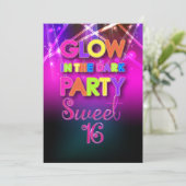 PixDezines Sweet 16, laserverlichting/gloeifeest Kaart (Staand voorkant)