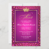 PixDezines Sweet 16/Magenta leopard/DIY kleur! Kaart (Achterkant)