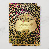 PixDezines Sweet 16/prinses/leopard Kaart (Voorkant / Achterkant)