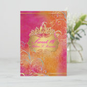 PixDezines SWEET 16, RAINBOW SWIRLS/ROSSI DAMASK Kaart (Staand voorkant)