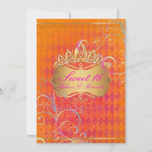 PixDezines Sweet 16/Regenboogzirls Kaart (Voorkant)