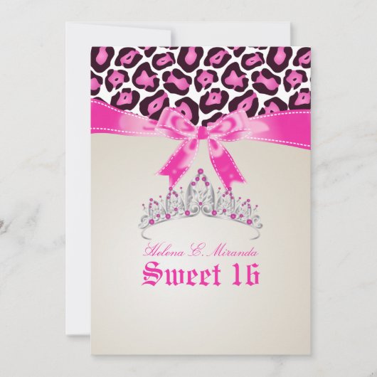 PixDezines Sweet 16/roze jaguar Kaart (Voorkant)