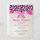 PixDezines Sweet 16/roze jaguar Kaart (Achterkant)