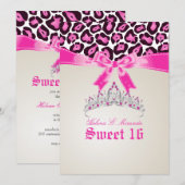 PixDezines Sweet 16/roze jaguar Kaart (Voorkant / Achterkant)