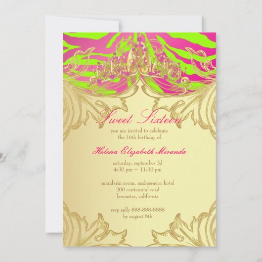 PixDezines Sweet 16/Zebra/dij achtergrond Kaart (Achterkant)