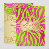 PixDezines Sweet 16/Zebra/dij achtergrond Kaart (Voorkant / Achterkant)