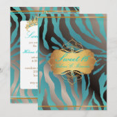 PixDezines Sweet 16/Zebra Strepen Kaart (Voorkant / Achterkant)