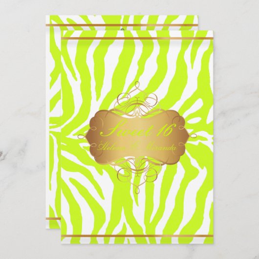 PixDezines Sweet 16/Zebra Stripes Kaart (Voorkant / Achterkant)