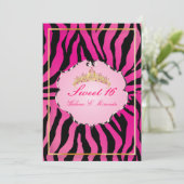 PixDezines Sweet 16/Zebra Stripes Kaart (Staand voorkant)