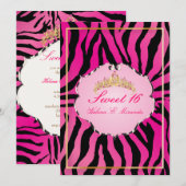 PixDezines Sweet 16/Zebra Stripes Kaart (Voorkant / Achterkant)