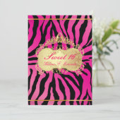 PixDezines Sweet 16/Zebra Stripes Kaart (Staand voorkant)