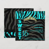 PixDezines Sweet 16/Zebra Stripes Kaart (Voorkant / Achterkant)