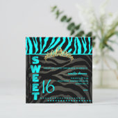 PixDezines Sweet 16/Zebra Stripes Kaart (Staand voorkant)