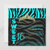 PixDezines Sweet 16/Zebra Stripes Kaart (Voorkant)