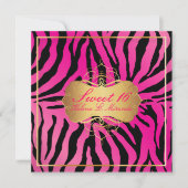 PixDezines Sweet 16/Zebra Stripes Kaart (Voorkant)